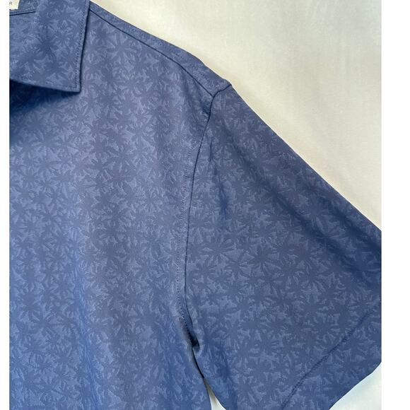 Peter Millar Crown Sport Carl Floral Performance Jacquard Polo Navy Blue – Small - Picture 3 of 9